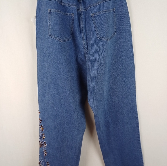 NWT Quacker Factory Bronze Stones and Metallic Floral Bootcut Jeans A16586 - Picture 5 of 8